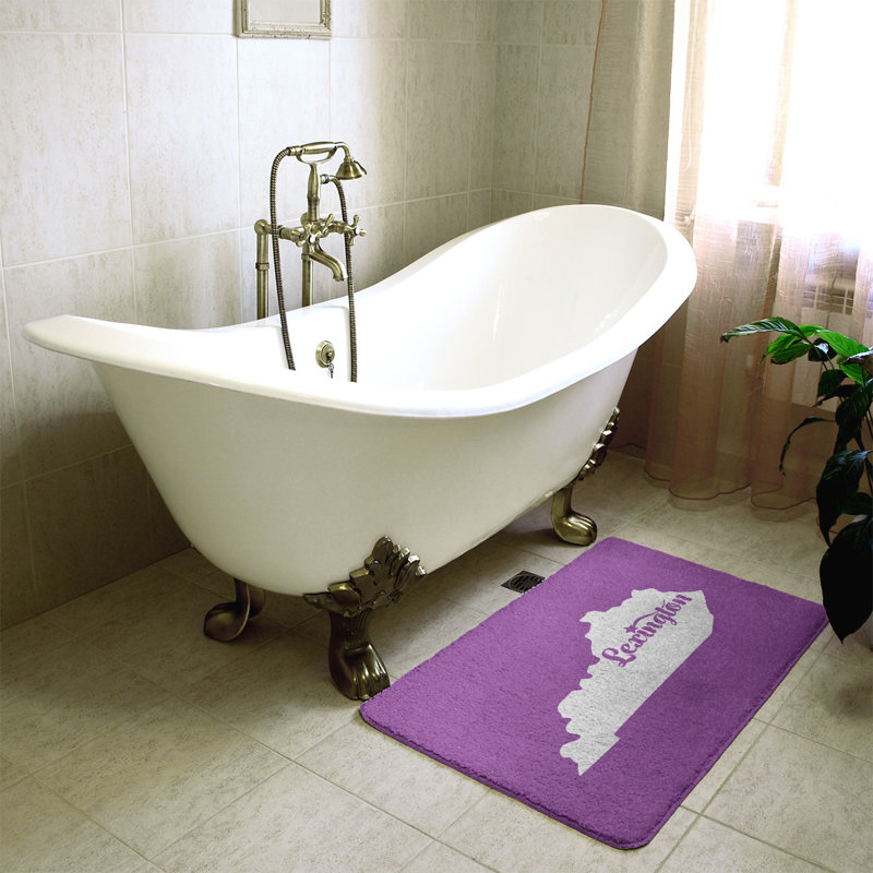 Tapis pour salle de bain en microfibre rectangulaire antidérapant antidérapant, L 17 po x L 21 po, Violet