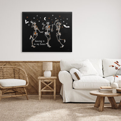 "Dancing In My Bones" squelettes, art mural par Lux + Me Designs