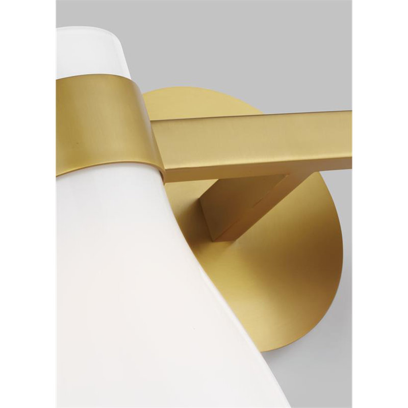 Moritz Vanity Light, White, Burnished Brass, 2