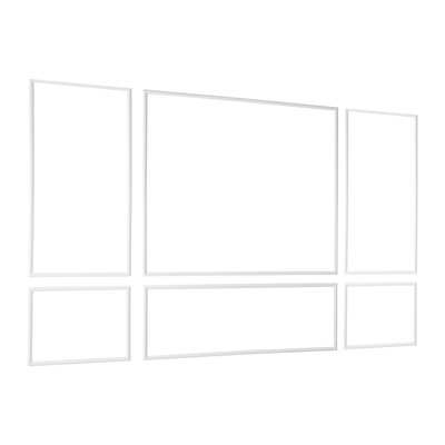 Wall Moulding 3 Pack, Wainscoting Panels Kit, Lightweight Paintable Polystyrene, Easy to Install Accent Wall Trim for Interior Décor Living Room, Bedroom, Home, White (31x63 + 31x24 in)