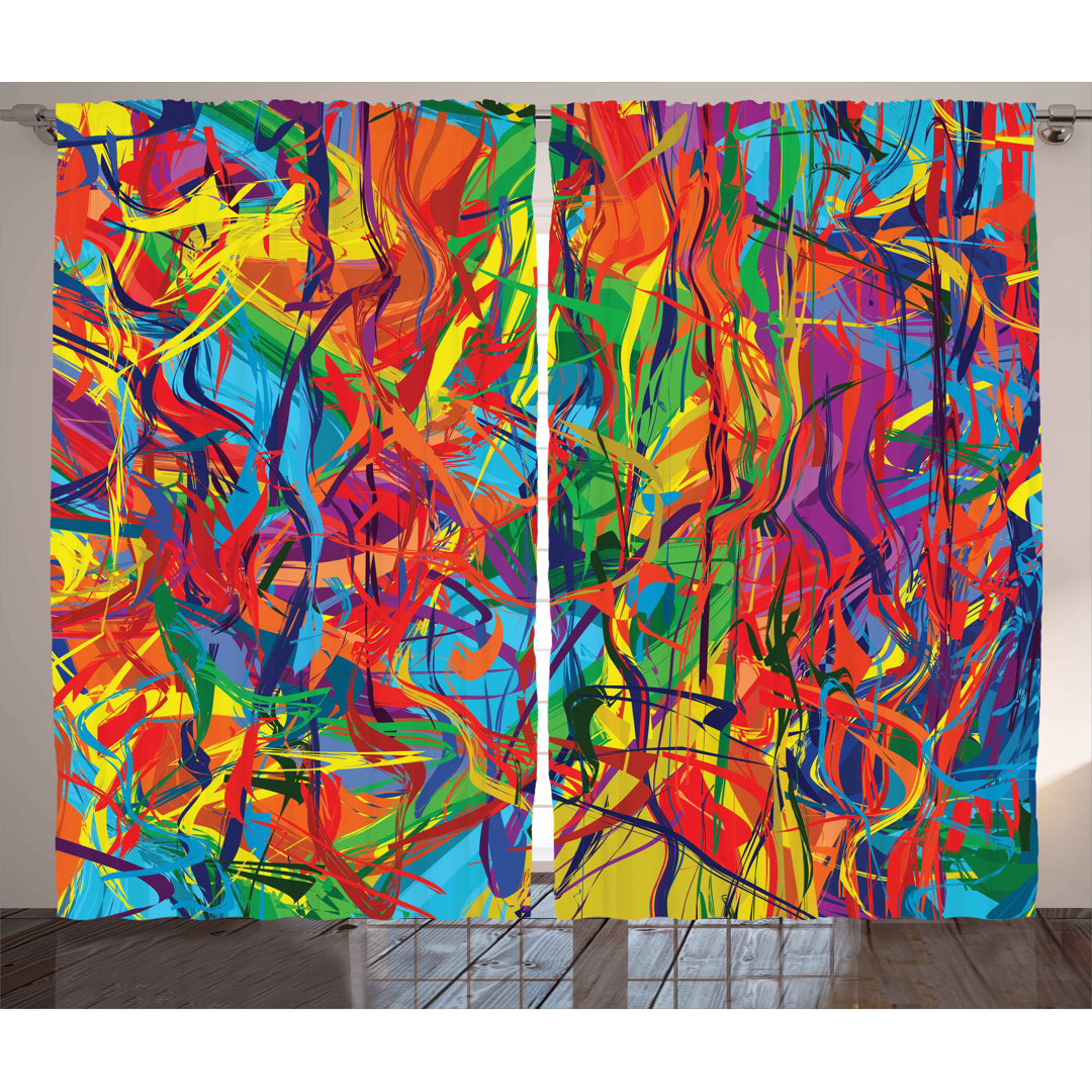 Marymount Polyester Semi Sheer Curtain Pair (Set of 2) Hokku Designs Size per 