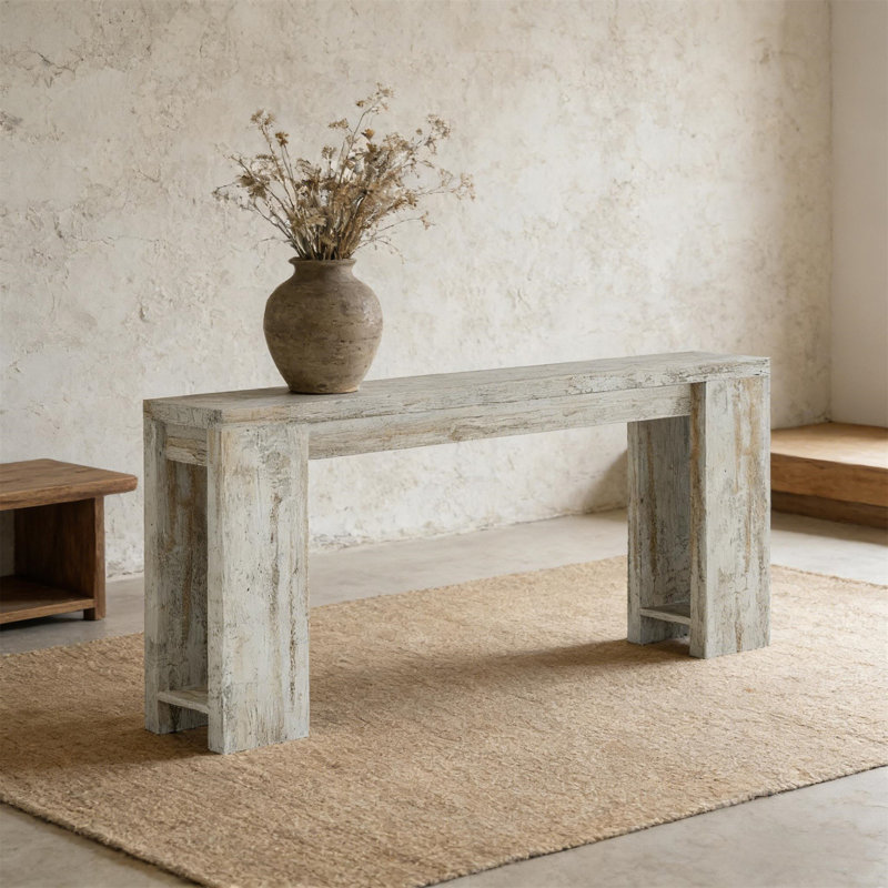 Table d'entrée en bois, console, canapé