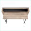 Bureaux, bureau d'ordinateur moderne de L 48 po avec huche de rangement, stratifié brun et amp; Métal noir | Taupe foncé | Panneau de particules