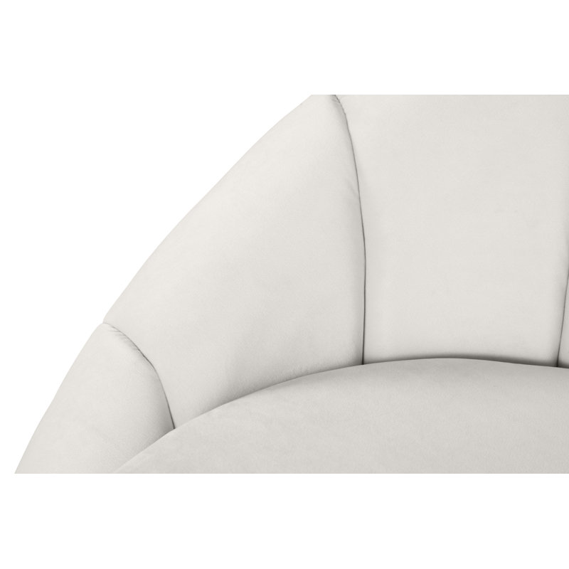 Saldana 79" Velvet Curved Loveseat, Cream Velvet