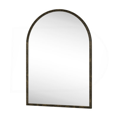 Miroir mural en bronze antique au design festonné élégant, idéal pour la salle de bain et la décoration intérieure