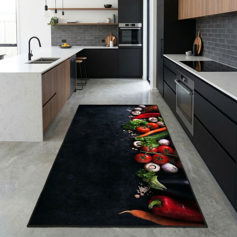 Fashionable Hall Carpet, 3D Digital Print, 3.3 x 6.6 ft | 100% Polyester, 650 g/m², Pile Height: 0.3 in | Non-Slip PVC Dot Underside, Machine Washable, Ideal for Entryways & Living Rooms, Easy Care & Durable