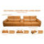 Canapé modulaire en cuir 5 pièces avec 2 porte-gobelets-421811123-421811133-421811134