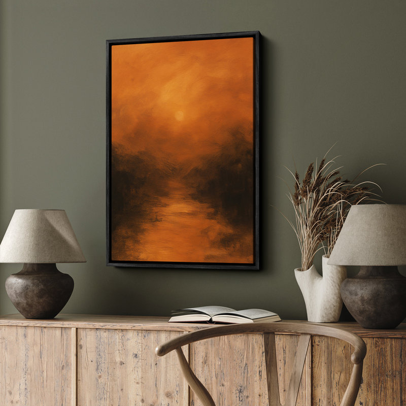 Art mural encadré abstrait rétro antique classique pour chambre à coucher, H 24 po x l 16 po, Noir, noir, noir, noir