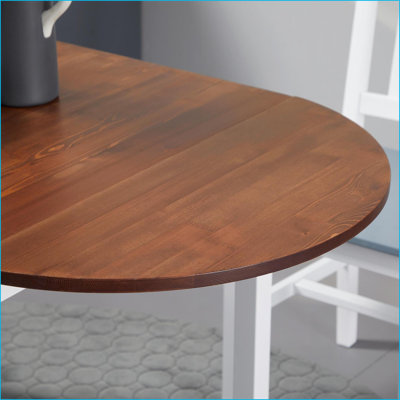 Table de salle à manger à abattants, table pliante en bois de pin massif de 55 po pour petits espaces | Brun | Pin