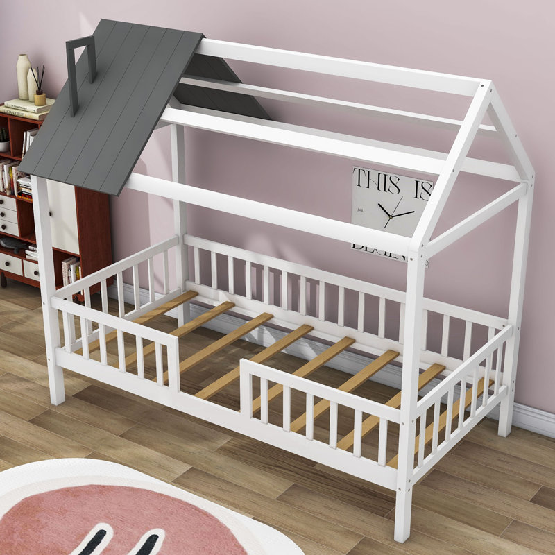 Turnalar Twin House Bed by Harper Orchard, White/Gray