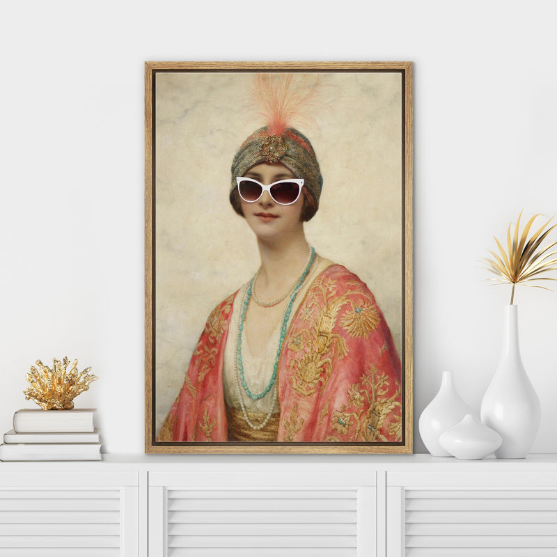 "Lunettes de soleil rétro style femme", H 36 po x l 24 po, Cadre naturel flottant
