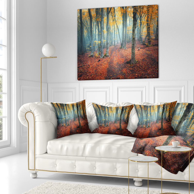 Coussin Schafer Landscape Autumn Forest, 16 po x 1 po, Coussin décoratif