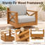 Chaise de patio pivotante en bois massif avec coussin-130376699