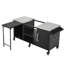 Grande table de barbecue, chariot de barbecue extérieur avec table de préparation pliante, tablettes réglables, support à épices, îlot de cuisine extérieur