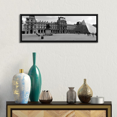 «Musée du Louvre en noir et blanc, Paris, Île-de-France, France», reproduction de photo sur toile