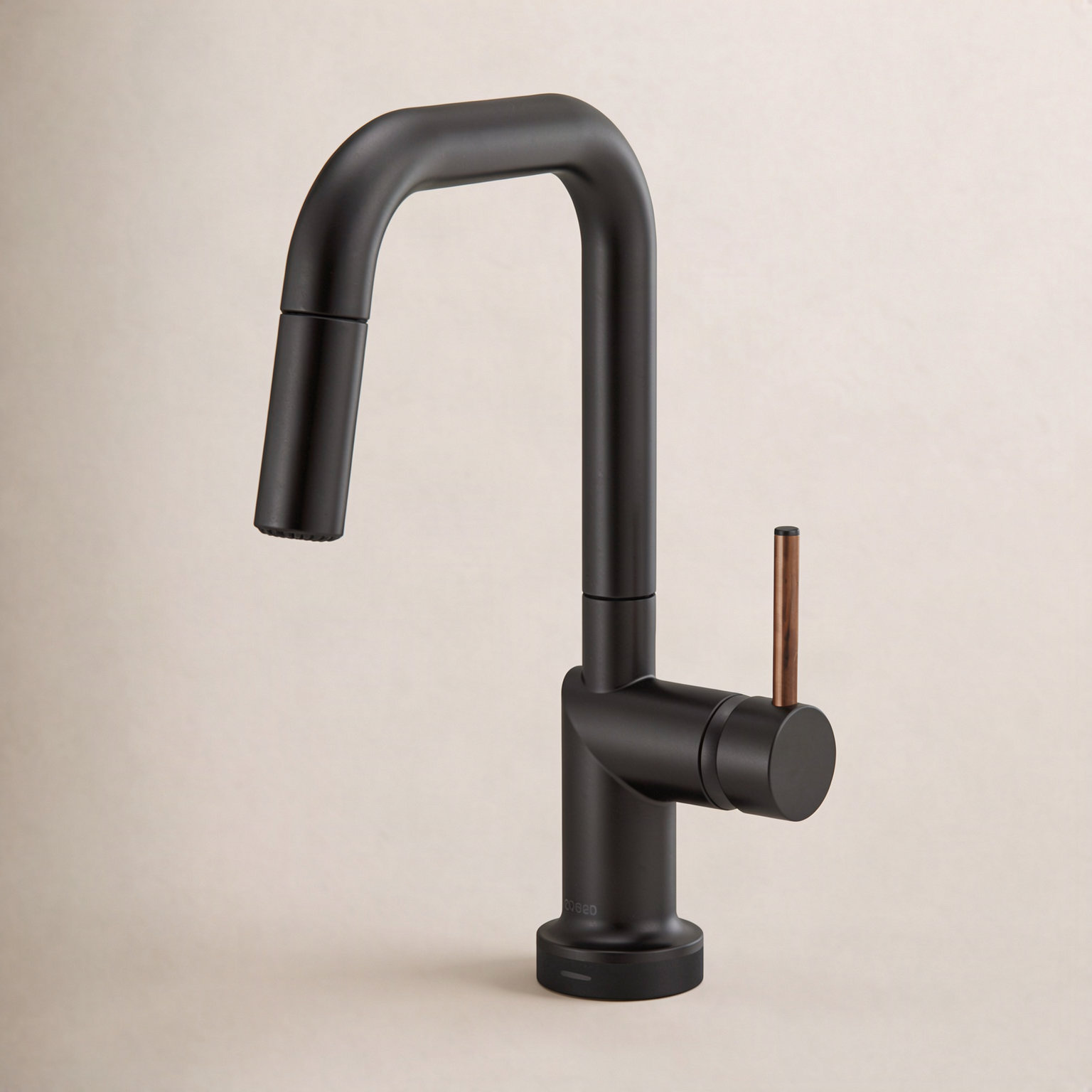 Odin® Bar Faucet with Square Spout, Matte Black, Wood Lever