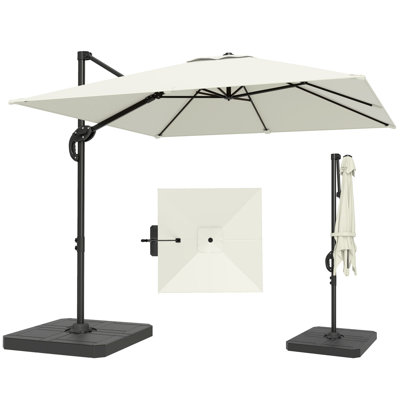 Outsunny 2.4 x 2.4 m Cantilever Parasol with Umbrella Weights