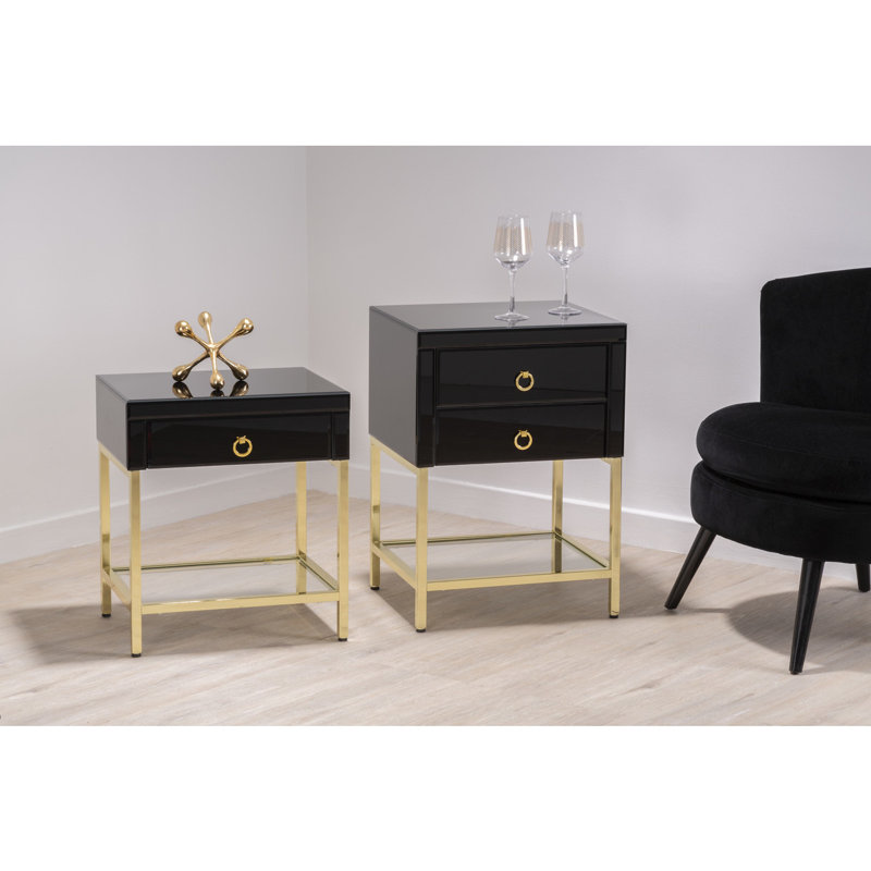 Tanna 46cm W Stainless Steel Bedside Table