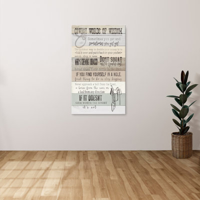 "Cowboy mots de la sagesse" par CAD Designs, reproduction sur toile