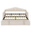 Lit de jour simple rembourré avec couchette escamotable à hauteur réglable, ports USB et Type-C et 2 compartiments de rangement latéraux-514184506