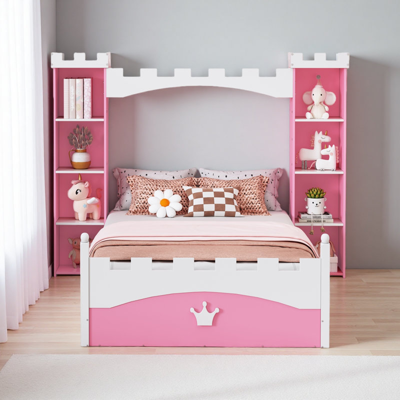 Lit plateforme pour enfants Dreamy, Blanc / Rose