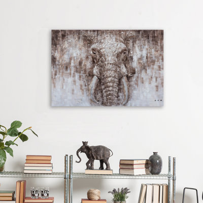 Mystérieux éléphant - peinture sur toile tendue