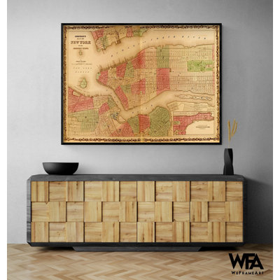 Manhattan Island 1862, New York Public Office Decor, Antique Map Of Manhattan Poster, Old NYC Map Print, Nyc Manhattan Map, Rustic NYC Decor