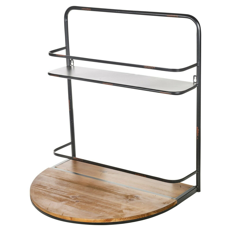 Beckles 4 Bottle Tabletop Wine Bottle & Glass Rack in Brown