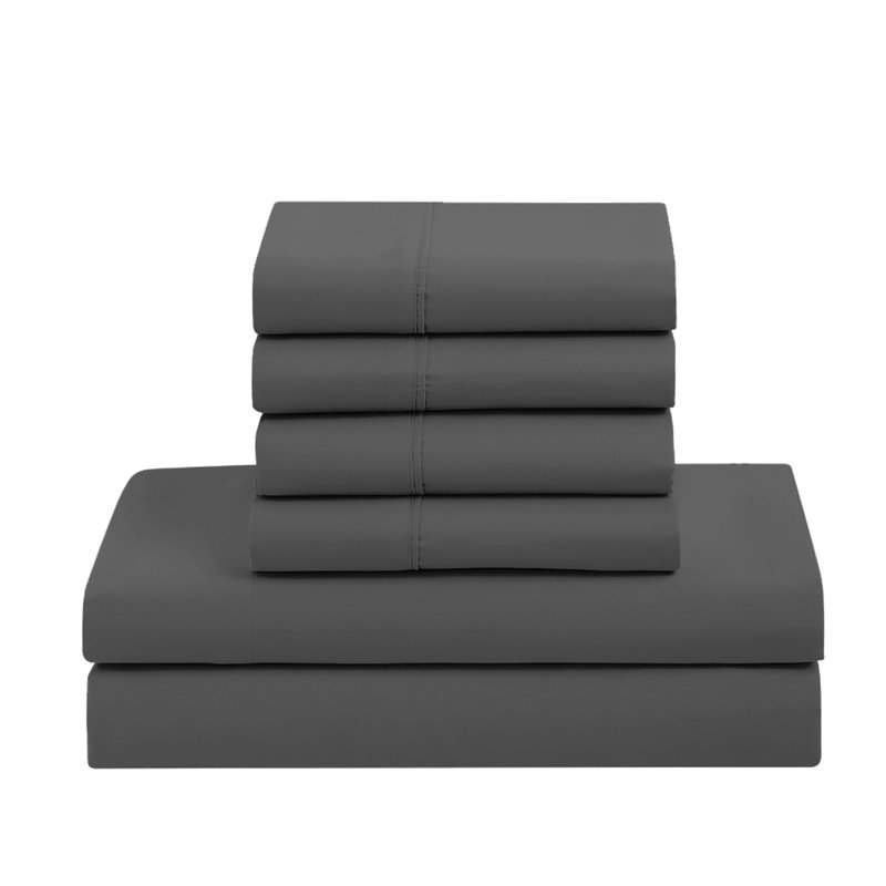 All Season Bed-in-A-Bag 5pc/7pc Solid Color Comforter & Sheet Set Ultra Soft Bedding by Sweet Home Collection, Gray
