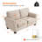 67.7" Rolled Arm Upholstered Loveseat Sofa, 2-Seater Couch with Solid Wood Legs-1934185849