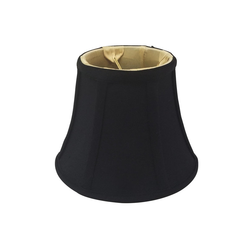 Abat-jour cloche en soie / shantung (à pince), Noir/Blanc cassé, H 6,75 po x l 7 po x P 7 po