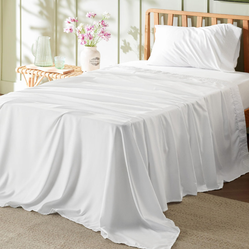 Bedsure Polyester Microfiber Sheet Set Hotel Luxury Sheets, Easy Care Cooling Bed Sheet Set 84GSM（65" x 95"）GentleSoft™️