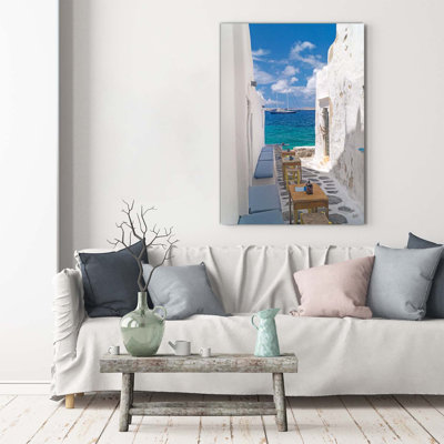 Greek Streets - Wrapped Canvas Print