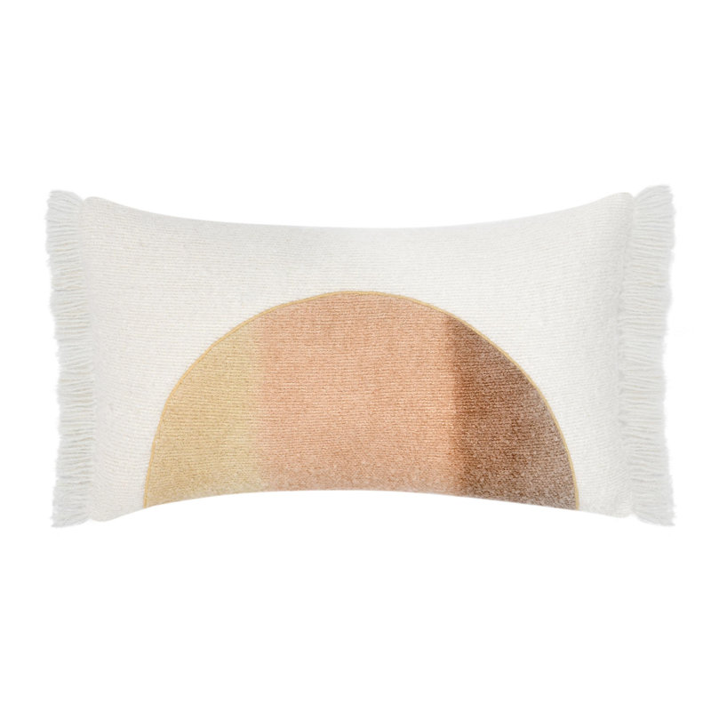 Coussin décoratif ivoire en tissu teint à la main 14 x 26 Rahun