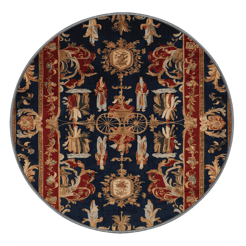 Tapis mauve lavable à la machine, Rond 6 pi