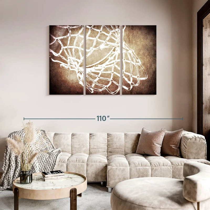 «Basketball Net» sur toile, par 3 pièces par S, H 74 po x l 48 po x P 1,25 po