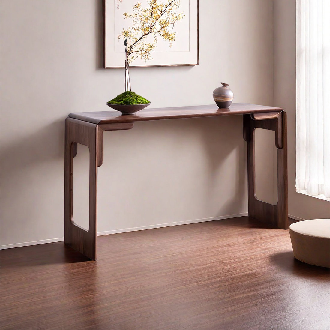 Solid Wood Amaya Nordic Style Coffee Table, Open Storage, Brown