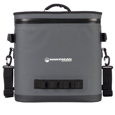18L Insulated Can Cooler Bag Travel Ice Chest Box - Leak-Resistant Portable Insulated Cooler Bag Keeps 18-28 Cans Cold 56 Hours for Car Camping, Beach, Picnic, Tailgating, Gray