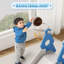 Ensemble de glissade et de balançoire pour enfants 4 en 1, glissade pour tout-petit avec panier de basket et balançoire-124668252