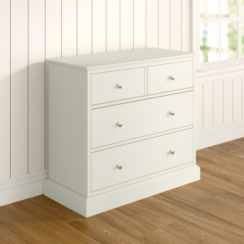 Carolina Solid Wood 98cm W 4 - Drawer Chest of Drawers, Cotton