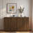 Modern Fluted Sideboard With Adjustable Shelves And Metal Handles-76447859
