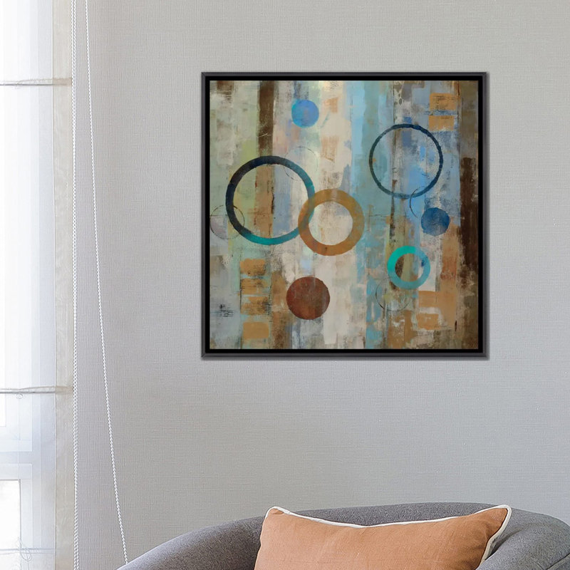 «Bubble Graffiti II» par Silvia Vassileva, reproduction d'art, H 26 po x l 26 po x P 1,5 po, Toile avec cadre noir patiné