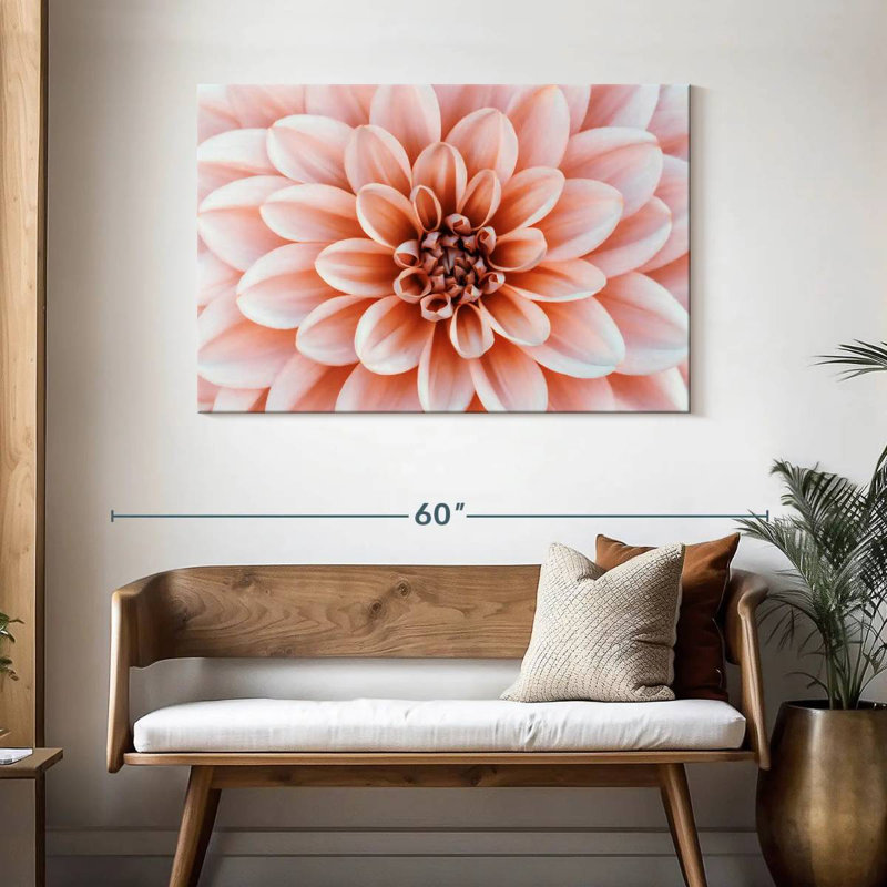 Floral pêche, H 30 po x l 45 po