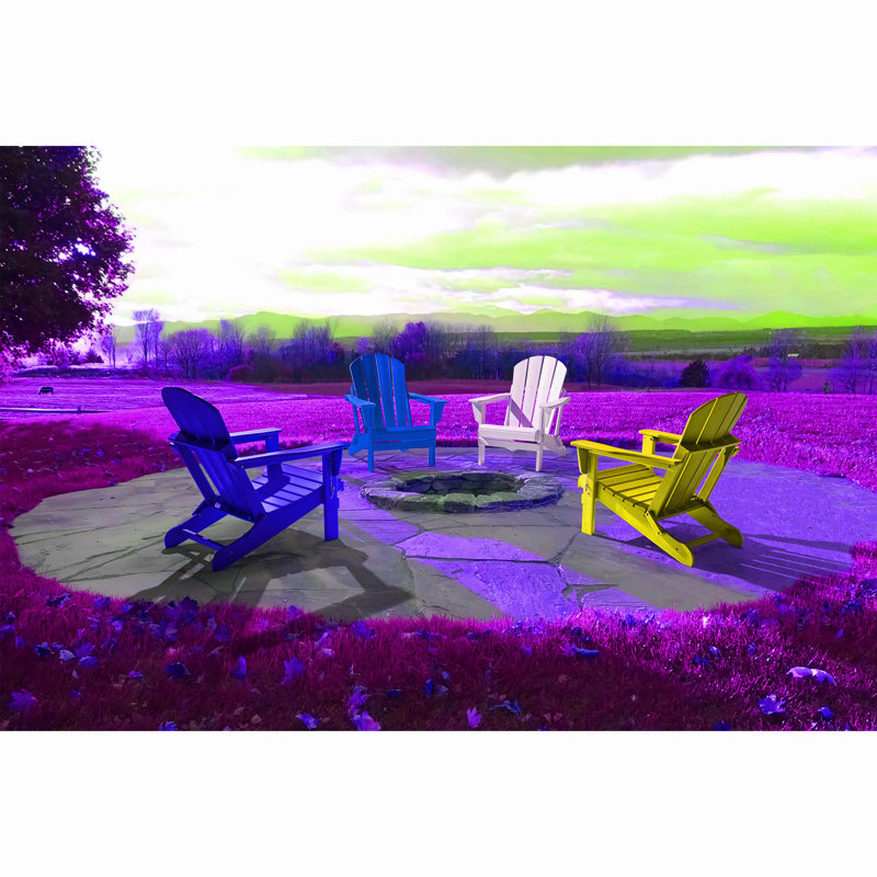 Chaise Adirondack pliante en plastique Lutie, Gris clair