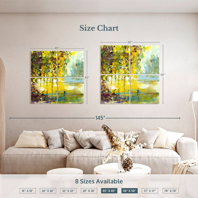 Harnek Abstract Willow Tree, 50" H x 50" W