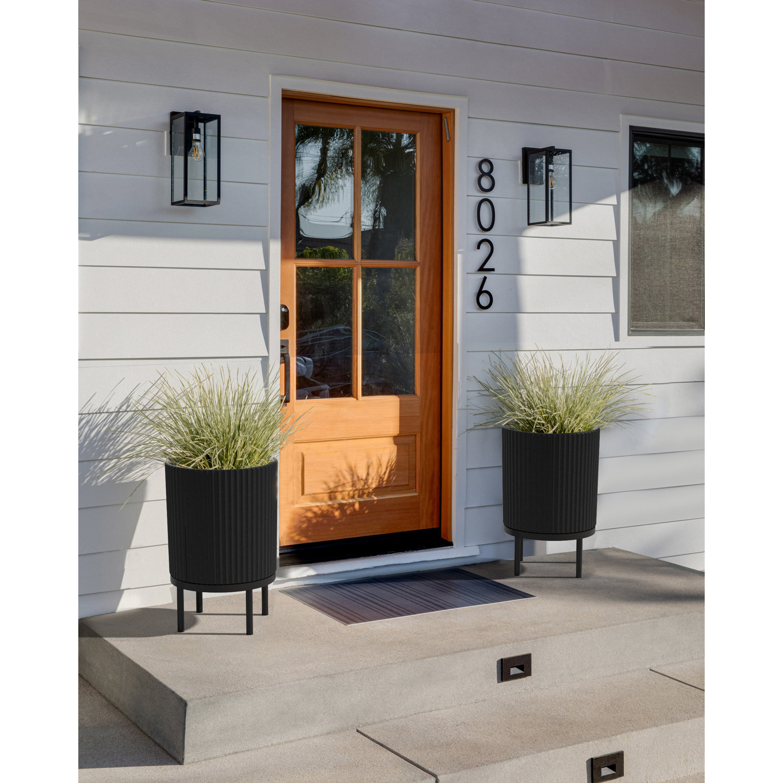Demi Pot Planter, Black, 2, 22" H x 14.75" W x 14.75" D