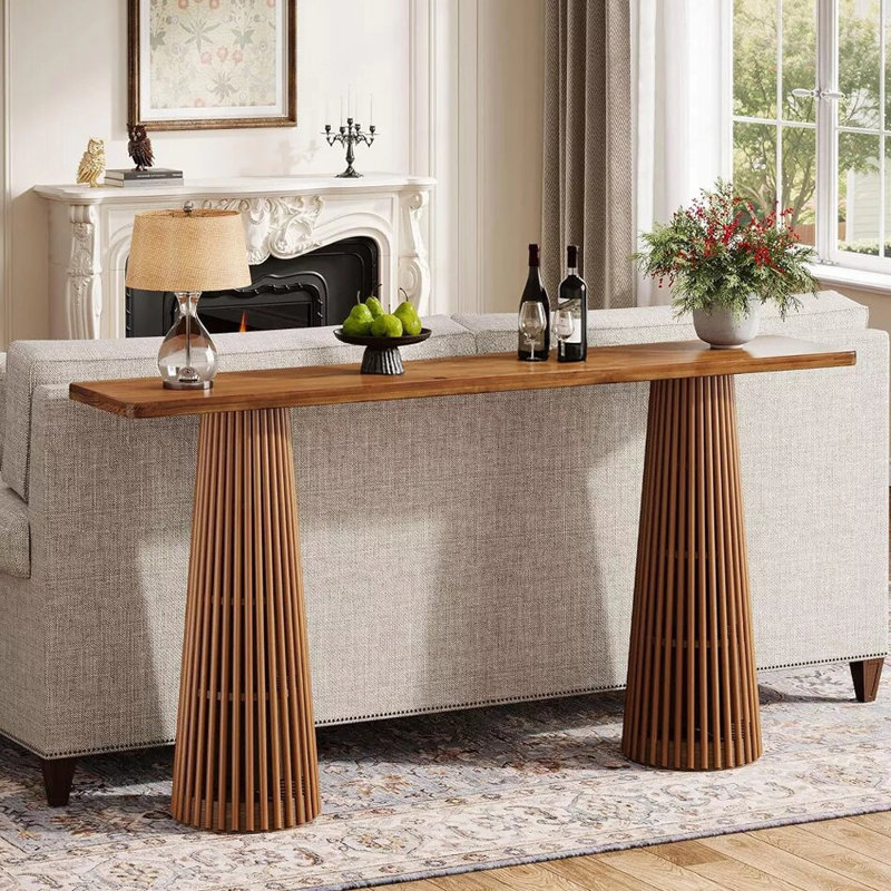 Console brun simple de style nordique, H 31,5 po x l 78,7 po x P 11,8 po