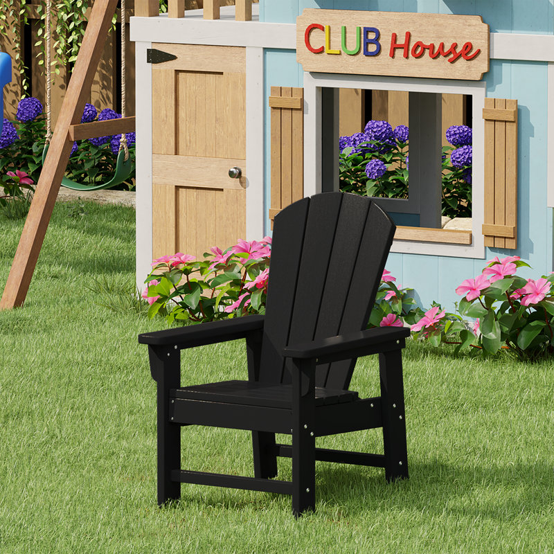 Laguna Kids All-Weather Poly Adirondack Chair, Black