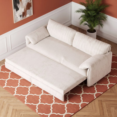 66" Queen 3-in-1 Convertible Pull Out Sleeper Sofa Bed with Side Storage for Living Room Bedroom Apartment