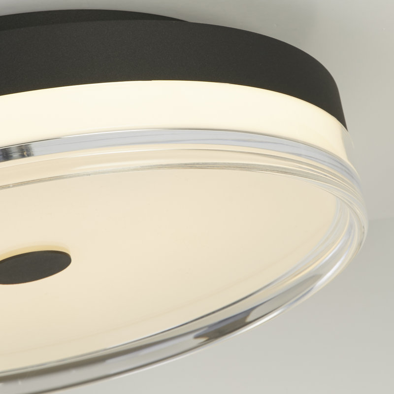 Bacquie Acrylic LED Flush Mount, 11cm H x 40cm W x 40cm D, Black